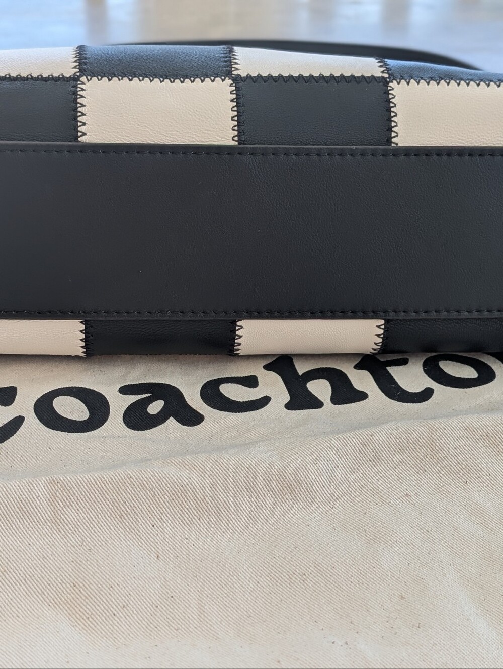 Coachtopia Alter/Ego Shoulder Bag (Full Size) in Black/White Checkerboard - Picture 5 of 7